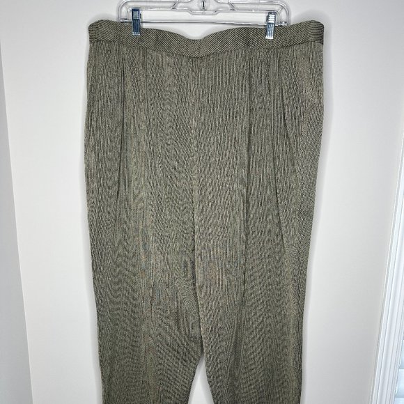 Ellen Tracy Size 24 Black/Khaki Wool Blend Trousers, new/NWT - Picture 3 of 7